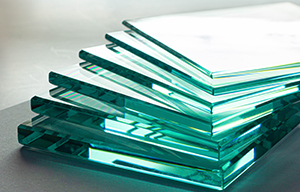 Glass squares in a stack