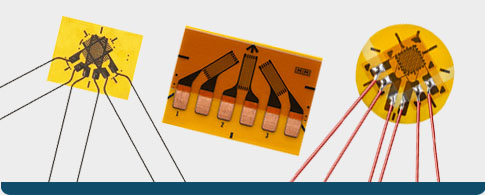 three rectangular rosettes strain gages