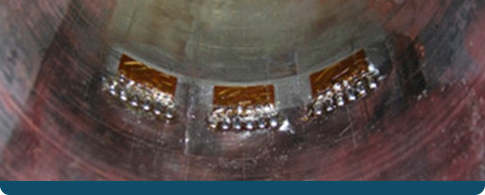 the inside of a pipe with a three strain gage installation