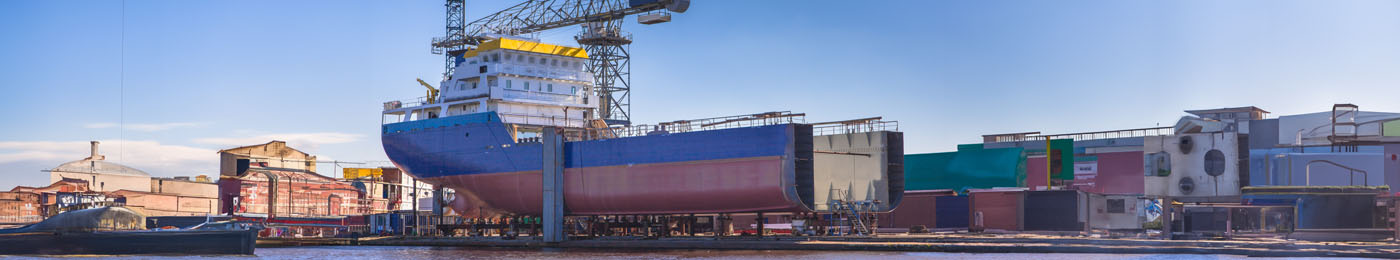 Ship Being Constructed on a Wharf