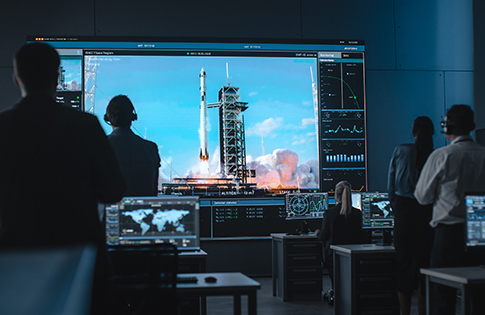 Mission Control Center Witness Successful Space Rocket Launch